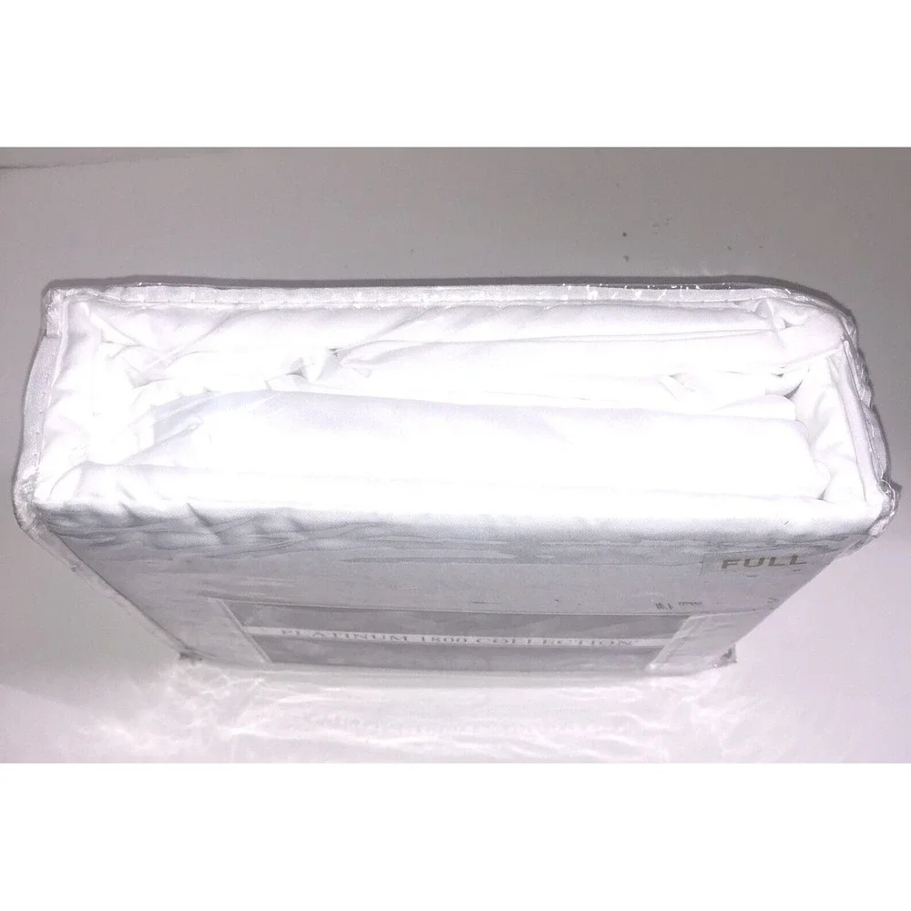 NIB Danjor Linens Platinum 1800 Collection‎ White 6pc Sheet Set - Full